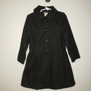 GYMBOREE VERY MERRY BLACK LONG DRESSY COAT Size XS 4 Slits Still Sewn Shut EUC